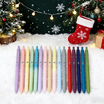Gel Pens,5pcs 0.7mm Quick Dry Black Ink Fine Point Pens With Smooth Writing | Gradient Color Cute Quick Dry Pens for Journaling Note Taking, Silent Click No Smear Nebula Pen Set, Stocking Stuffers - color: Multicolor & 5 Gradient