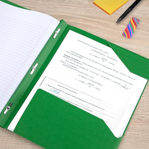 Five Star 2-Pocket Folder, Plastic Folder with Stay-Put Tabs and Prong Fasteners, Holds 8-1/2" x 11" Paper, Forest Green (72111) - color: Green, size: 1 Count (Pack of 1)