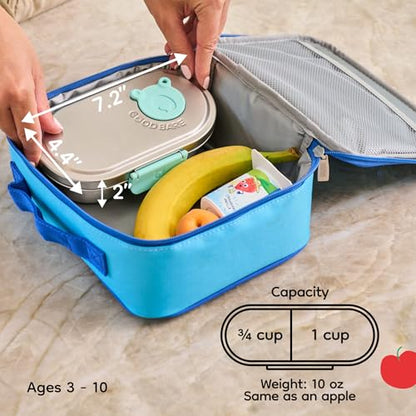 Good Bare Stainless Steel Snack Container for Kids | 2-Compartment Metal Bento Box | Removable Silicone Seal, BPA-Free | Leak-Resistant, Dishwasher Safe | Updated Easy-Open Latch - color: Sweet Pink