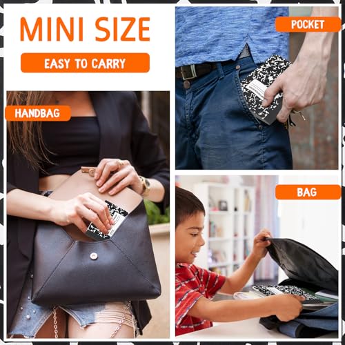 Fainne 100 Pack Mini Composition Notebook Bulk 4.5" x 3.3" Pocket Composition Books Small Narrow Ruled Compositions Note Pad Marble Journal Books for Students School College Office 60 Pages(Black) - color: Black