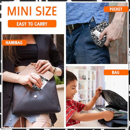 Fainne 100 Pack Mini Composition Notebook Bulk 4.5" x 3.3" Pocket Composition Books Small Narrow Ruled Compositions Note Pad Marble Journal Books for Students School College Office 60 Pages(Black) - color: Black