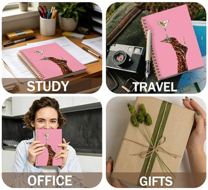 KDHTY Preppy Trendy Leopard Print Y2K Spiral Notebook Journal,Pink Trendy Aesthetic Notebook for Women Teens Girls,Back to School Hardcover Notebook for Work School Office Supplies,5.5x8.3 - style: preppy 4