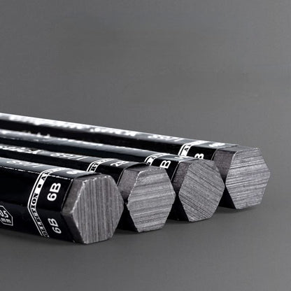 4Pcs Graphite Stick Set HB 2B 4B 6B Woodless Hexagonal Pencil Graphite Crayon for Adults Artist Sketching Drawing Shading Art Supplies