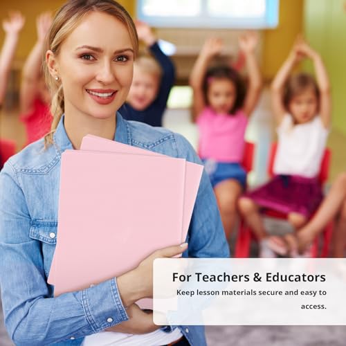Taja Plastic Folders with Pockets (6 Pack, Pink), 2-Pocket Folders with Business Card Slot, Heavy Duty, Fit Letter Size Documents, Perfect for School, Office & Business - color: F-pink, size: 6 Pack
