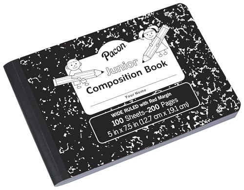 PACON PMMK37090 Pacon Junior Composition Book, 5 x 7-1/2 Inches, 3/8 Inch Ruled, 100 Sheets - size: 1 Count (Pack of 1)