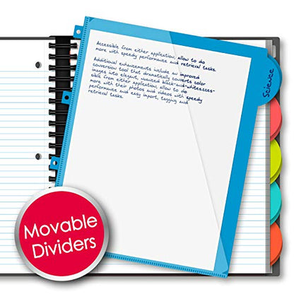 IQ+ iScholar iQ+ Poly Cover 10 Subject Notebook, College Ruled, 11 x 8.5 Inch, 250 Sheets, Blue (58900-BL) - color: Blue, size: 10 Subject, style: College Ruled