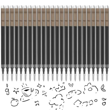 0.7 mm Erasable Gel Ink Pen Refills Compatible with Frixion Friction, Smooth Writing Multicolor Retractable Fine Point Pen Refill for School Office Home Art (Black, 24) - style: Black