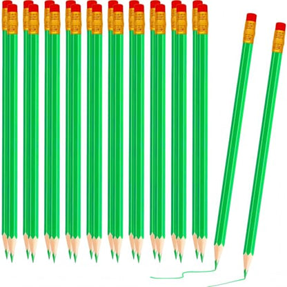 24 Pcs Erasable Checking Pencils, Pre-Sharpened, for Marking, Coloring, Tests, Grading, Office, (Green) - color: Green