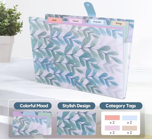 Forest Series Expanding File Folder Stylish Funky Cute Retro Document Organizer with Natural Scenes for Students,Teachers & Freelancers - Green Jungle - color: Nature/Green Jungle