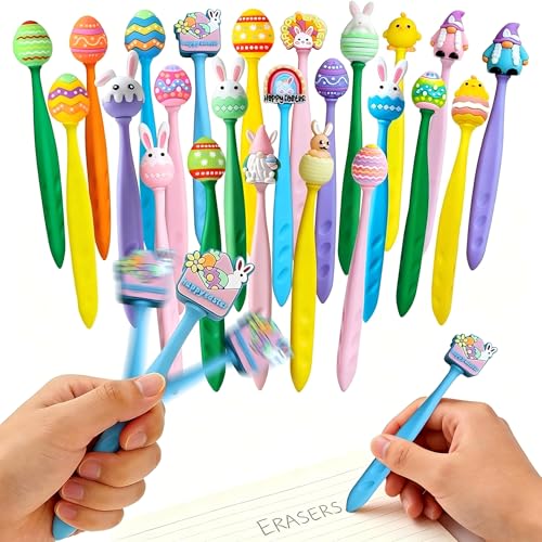 24 Pcs Easter Day Erasers Cute Erasers Bulk Pencil Eraser for Easter Basket Stuffers Party Favors Easter Egg Fillers Hunt (Easter) - style: Easter