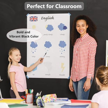 SFAIH 144 Pack Black Dry Erase Markers Bulk, Fine Tip Low Odor Whiteboard Markers, Long Lasting Class Set for Teachers, Classroom Supplies for Office Meetings, Team Brainstorming & Daily Business Use