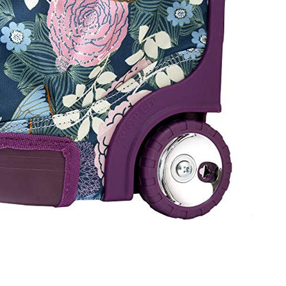 J World Duo Kids Rolling Backpack With Lunch Box Set. School Bookbag on Wheels, Secret Garden - color: Secret Garden