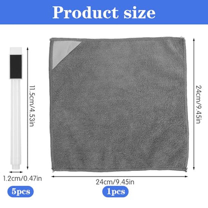 6 Pcs White Dry Erase Markers Fine Tip Markers with Eraser Cap and Cleaning Cloth Dry Erase Pens for School Teachers Office Home Blackboard Supplies