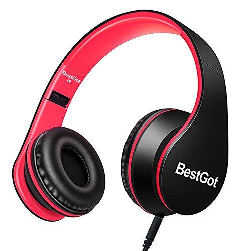 Kids Headphones for Kids with Removable Cord volume Limited 95dB W/Red | Children's headphones, perfect and comfortable - color: Black / Red
