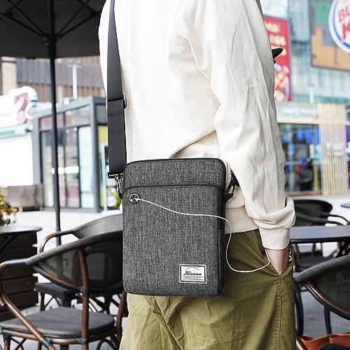 KIZUNA Tablet Sleeve Case 10 Inch Water Resistant Shoulder Messenger iPad Bag for 9.7" 10.5" 11" iPad Pro M2/10.9" iPad A14 Air 5/10.5" Surface Go 3/10.5" Samsung Galaxy Tab A S6/Huawei MediaPad,Grey - color: Grey