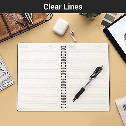 EUSOAR College Ruled Spiral Notebook, A5 6packs 5.5"X8.3" 120 Pages inches Coffee Hardcover Lined Travel Writing Notebooks Journal, Students Office Business Subject Diary Ruled Spiral Book Journal - color: Coffee, size: 6 Packs