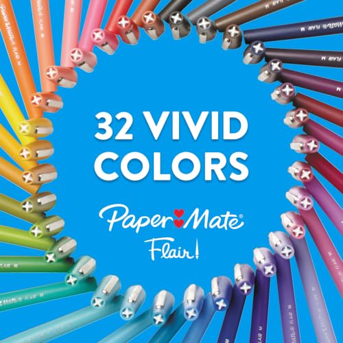 Paper Mate Flair Felt Tip Pens, Medium Point (0.7mm), Black, 12 Count - Teacher Supplies, Journaling, Note-Taking, Writing - color: Black
