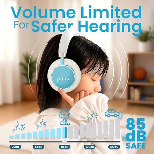 Puro Sound Labs Kids Wireless Headphones – Volume-Limiting 85dB, Built-In Mic, Studio-Grade Sound, 20-Hour Battery Life, Comfortable Fit & Easy to Connect Kids Bluetooth Headphones – BT2200 Plus, Teal - color: Teal