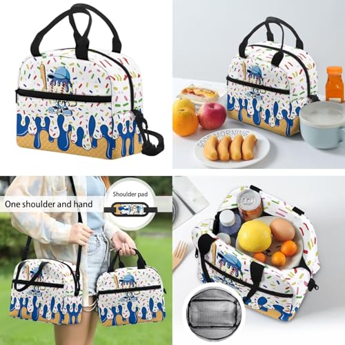 CLOHOMIN Baseball Bookbag and Lunch Box Age 8-10/10-12 Ice Cream School Bags Set Elementary School Bookbag 3rd Grade with Lunch Bag Water Bottle Sleeve 3 in 1 Cute Book Bags for Middle School - color: Baseball Ice Cream
