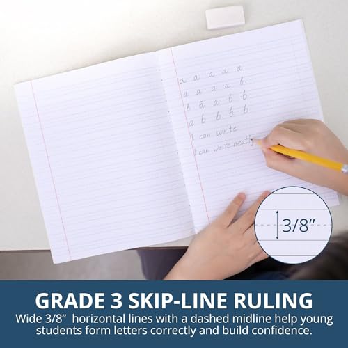Roaring Spring Paper Products Composition Book, Grade 3 Ruled, 50 Sheets, 9-3/4 x 7-3/4 Inches, Red (ROA77922) - color: Red (Grade 3), size: 9.75" x 7.75" 50 Sheets (Pack of 1)