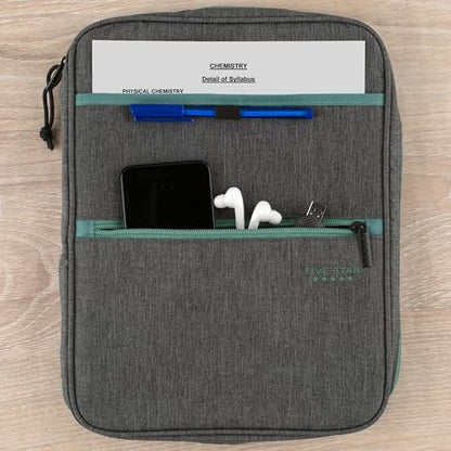 Five Star Zipper Binder, 1 Inch 3-Ring Binder with Round Rings, Carry-All with Pockets and 4-Tab Dividers, 375 Sheet Capacity, Grey/Seaglass (290920B) - color: Grey/Seaglass