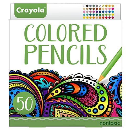 Crayola Colored Pencils For Adults (50ct), Colored Pencil Set for Adult Coloring Books, Coloring Set, Gift for Teens & Adults [Amazon Exclusive] - style: 50 Count
