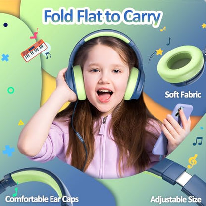 INFURTURE Kids Headphones USB C Over Ear with Active Noise-Canceling | HD Mic, Safe volume, Lightweight, Plug and Play, NO Charging Required Wired School Headphones for Teens for Travel/Classroom