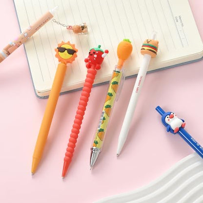 12PCS Cute Mechanical Pencils 0.5/0.7mm with Eraser & Lead Refills | Kawaii Cartoon Mechanical Pencil Set Bulk Pack
