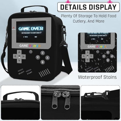 Backpack for School Boys,3pcs Boys Backpack and Lunch Box Set for Elementary Middle School, 17″ Video Game Bookbag for Ages 6-18 Kids Children Teens - color: Game Backpack Set-black