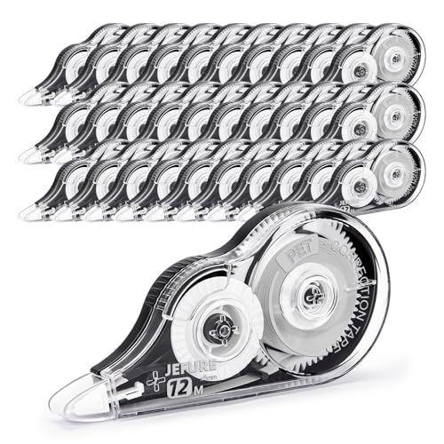30 Pcs Correction Tape, 39.37 Ft White Wrong Out Tear-Resistant Bulk, Instant Corrections Easy to Use Applicator for School, Office, Note Taking, Journal (Tape Width 0.2 in，Clear) - size: 1 Count (Pack of 30)