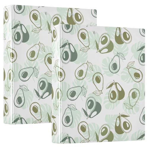 3 Ring Binder 1.5 in Recipe Binders 1 Pcs Green Avocado | Decorative Client Records with Clip 3 Clear Interior Pockets for 200 Sheets Letter-Size(11" x 8.5") Paper PVC Cover Folder - color: Green Avocado