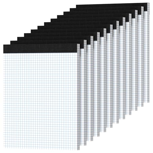 Ciphyfee Graph Paper 8.5 X 11, 12 Pack, 4x4 Quad Ruled, Grid Paper Pad 8-1/2" X 11", Grid Pad 8.5 X 11.75, Engineering Notebook, Easy Tears Off, White 70 Gsm Graft Paper - style: 12 Pack