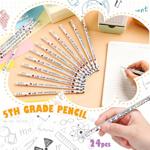 Tenceur 48 Pcs 2nd Graders Pencils Bulk Motivational Pencils with Erasers Inspirational Pencil with Back to School Supplies for Kids Student Teacher Classroom Reward - style: 2nd Graders