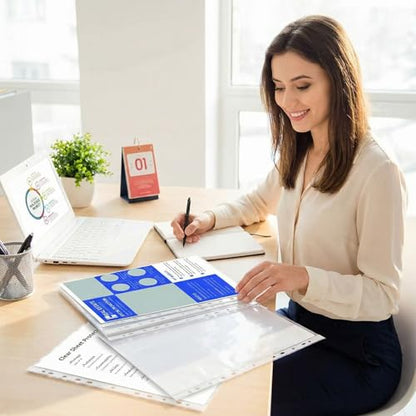 Clear Protector Sheets 50 Pack, 8.3 x 11.7 Inch Durable Plastic, 11-Hole Reinforced Edge, Letter Size, Compatible with 2/3/4 Ring Binders, Document Protection for Office & Home