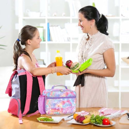 RHCPFOVR Kids Lunch Bag - Insulated Lunch Box for Boys Girls,Washable Lunch Bag and Reusable Toddler Leak-proof Lunchbox for School and Daycare - color: Galaxy
