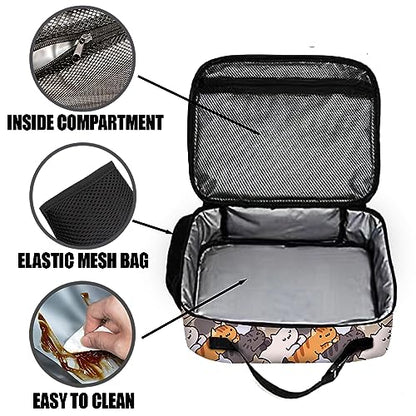 Cat Lunch Bag Reusable Insulated Lunch Box Keep Food Cooler Thermal Lunch Tote for Women Men - color: Cat