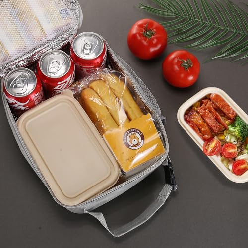 Lovoeo Lunch box Lunch bag for men women Insulated Lunchbox Lunch bags for Work Picnic Travel (Light grey) - color: Light grey