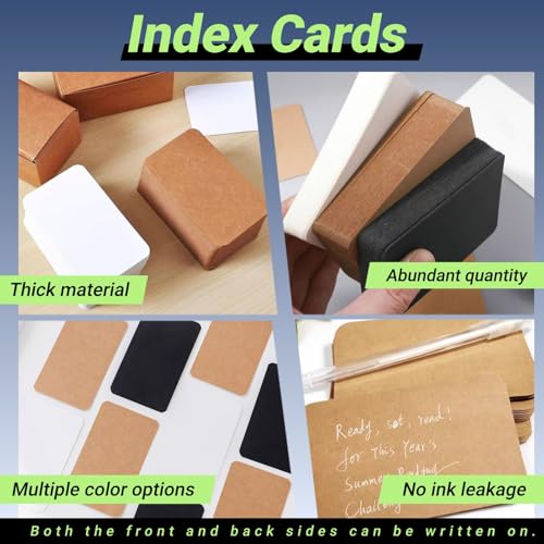 Astero Small Blank 3.5x2in Mini Index Cards & Flash Cards Blank Blank Business Cards to Write On Small Note Cards for Greeting Postcards Vocabulary Bookmarks DIY Messages (Brown, 300pcs) - color: brown, size: 300PCS