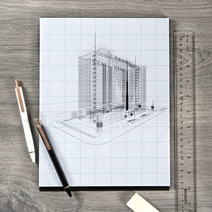 Bienfang Designer Grid Paper Pad, 4x4 Cross Section, 8.5 x 11 inches, 50 Sheets - color: 4x4 Cross Section, size: 8.5 x 11