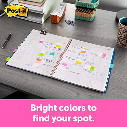 Post-it Flags, 60/On-the-Go Dispenser, .94 in Wide, Alternating Electric Glow Collection (680-EG-ALT) (Pack of 2) - size: Pack of 2