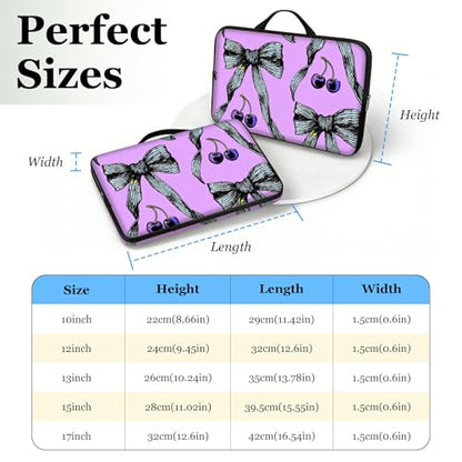 11.6 12 12.2 12.3 inch Laptop Sleeve with Handle, Black Bows Water‑Resistant Tabet Carrying Case for MacBook Air 12/Chromebook/HP/Dell/Lenovo/Asus/Acer - color: Black Bows, size: 11-12.3 inch Devices