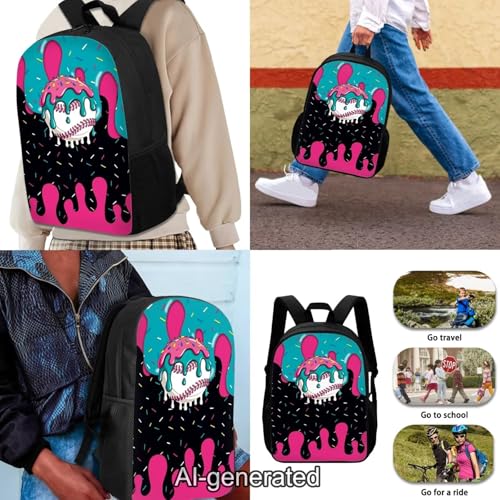 Baseball Kids Backpack Set of 3 with Lunch Bag Pen Bag Set School Backpack Set for Boys with Compartments Portable Lunch Box for School Students - color: Baseball