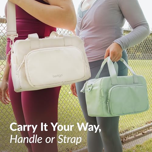 Bentgo Insulated Lunch Bag – Extra-Large Capacity Adult Lunch Bag with Shoulder Strap and External Storage Compartment, Durable, Lightweight, Ideal for Work, School, & Meals On the Go (Clay Green) - color: Clay Green