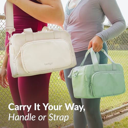 Bentgo Insulated Lunch Bag – Extra-Large Capacity Adult Lunch Bag with Shoulder Strap and External Storage Compartment, Durable, Lightweight, Ideal for Work, School, & Meals On the Go (Clay Green) - color: Clay Green