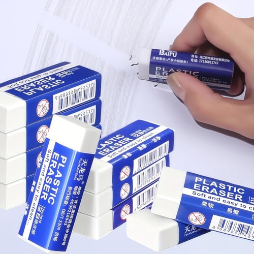 25 Pack Pencil Erasers, Small Plastic Vinyl Erasers for School Office