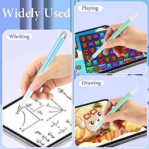 Stylus Pens for Touch Screens, 2 in 1 Magnetic Disc Stylus Pen for iPad with Magnetic Cap, Tablet iPad Pencil Suit with iPhone/Pad/Android/Microsoft/Surface/Switch All Capacitive Touch Screens - color: Blue+Green