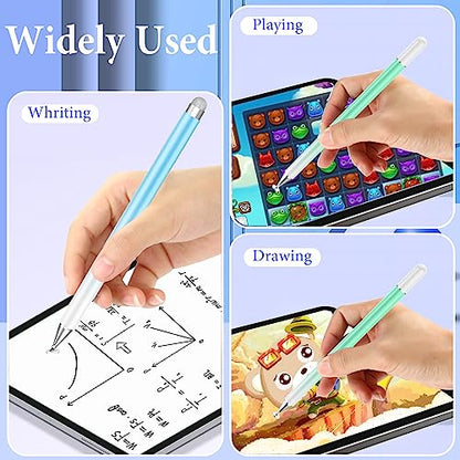 Stylus Pens for Touch Screens, 2 in 1 Magnetic Disc Stylus Pen for iPad with Magnetic Cap, Tablet iPad Pencil Suit with iPhone/Pad/Android/Microsoft/Surface/Switch All Capacitive Touch Screens - color: Blue+Green