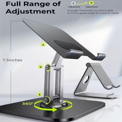 Touch-Screen-Tablet-Computer-Stands -Free Viewing and Ergonomic Angles on Desk, Kitchen, Bed, Obsidian Black - color: Obsidian Black