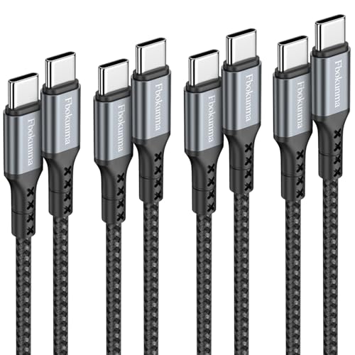 1.5ft USB C to USB C Cable, 4-Pack 60W USBC to USBC Cord, Type C to C Charger Cable Fast Charging for iPhone 16 15 Pro Max/Plus, for Samsung Galaxy S24 S23 S22, for iPad/MacBook Pro/Air, Pixel