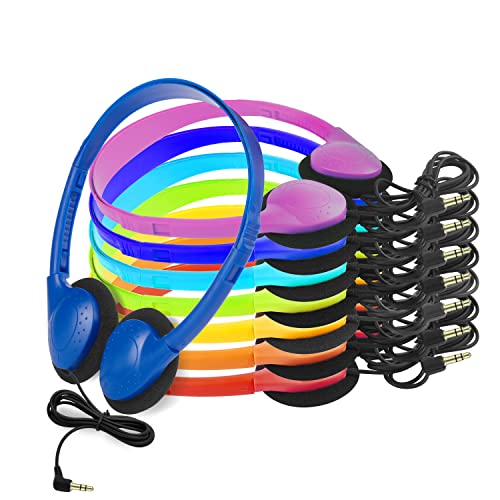 CN-Outlet 32 Pack Kids Headphones Bulk Multi Color for School Classroom Students Children Toddler Boys Girls Teen and Adult - color: 32 Mixed